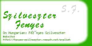 szilveszter fenyes business card